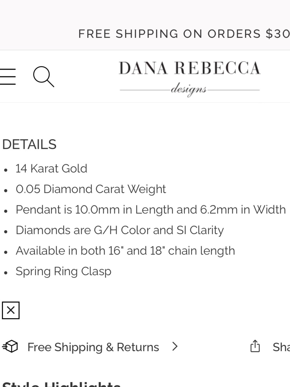 DRD Dana Rebecca Diamond Cross Necklace | 14K Yellow Gold | 18” - Picture 7 of 8